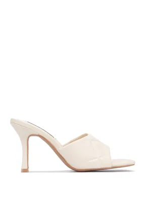 CAPE ROBBIN ROLEX GOING HARD TO FLEX SLIP ON MULE HEELS OFF WHITE (8, OFF WHITE)