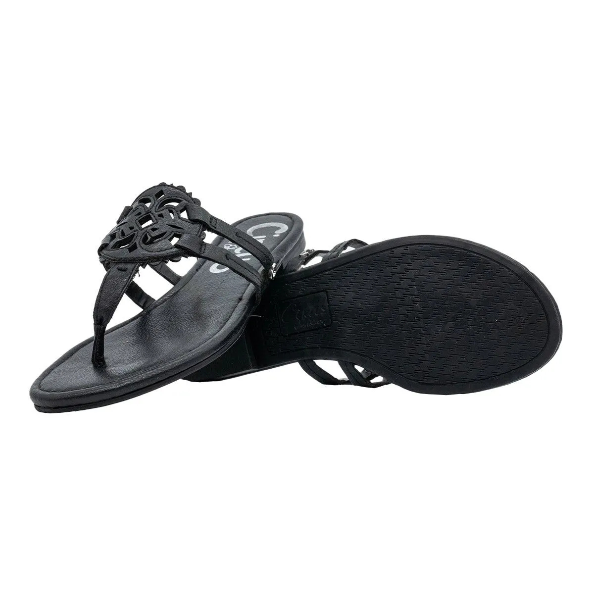 Circus Ny By Sam Edelman Clara Flat Sandals Leather Black Colour For Women