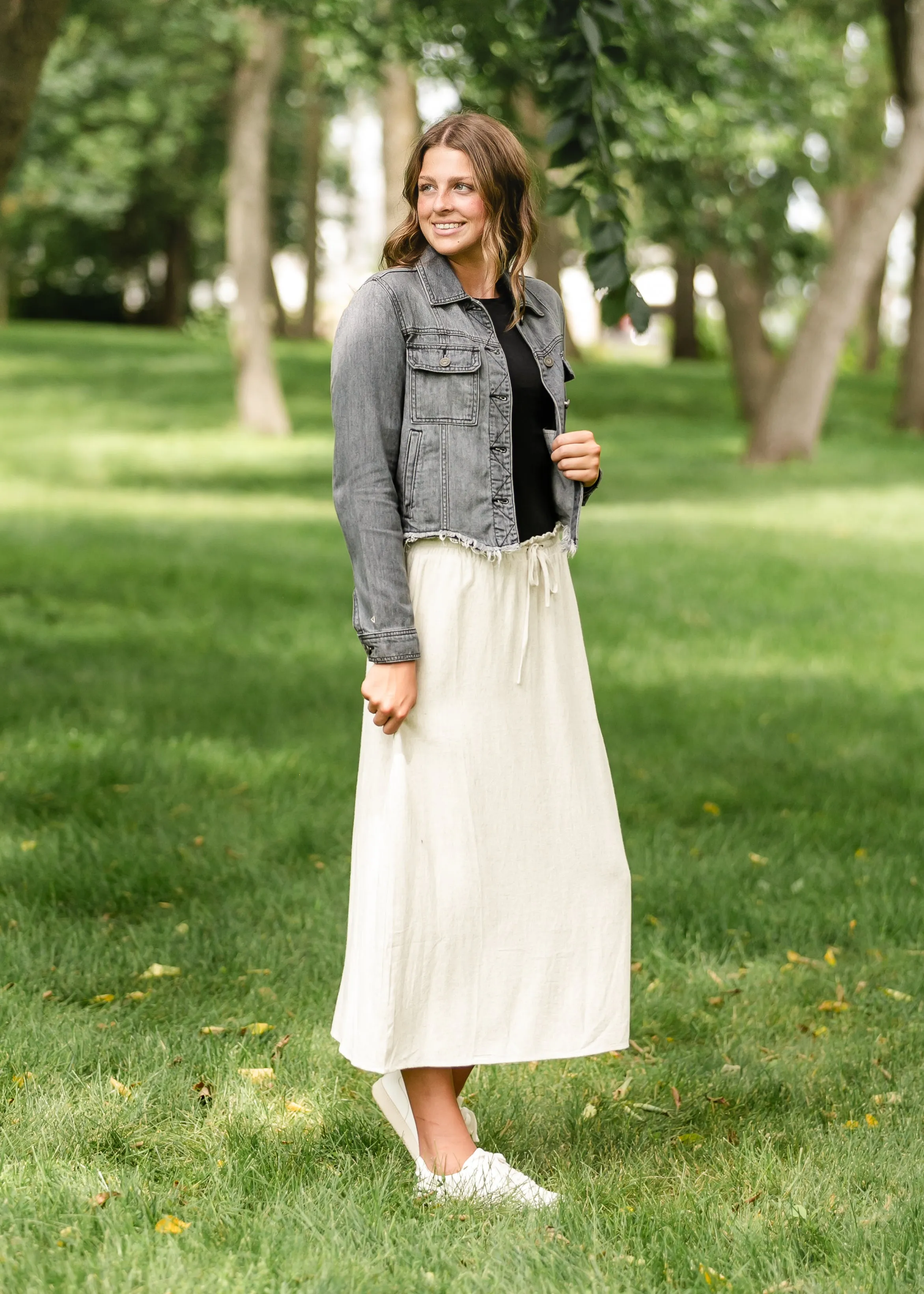 Essential Linen Drawstring Maxi Skirt - FINAL SALE