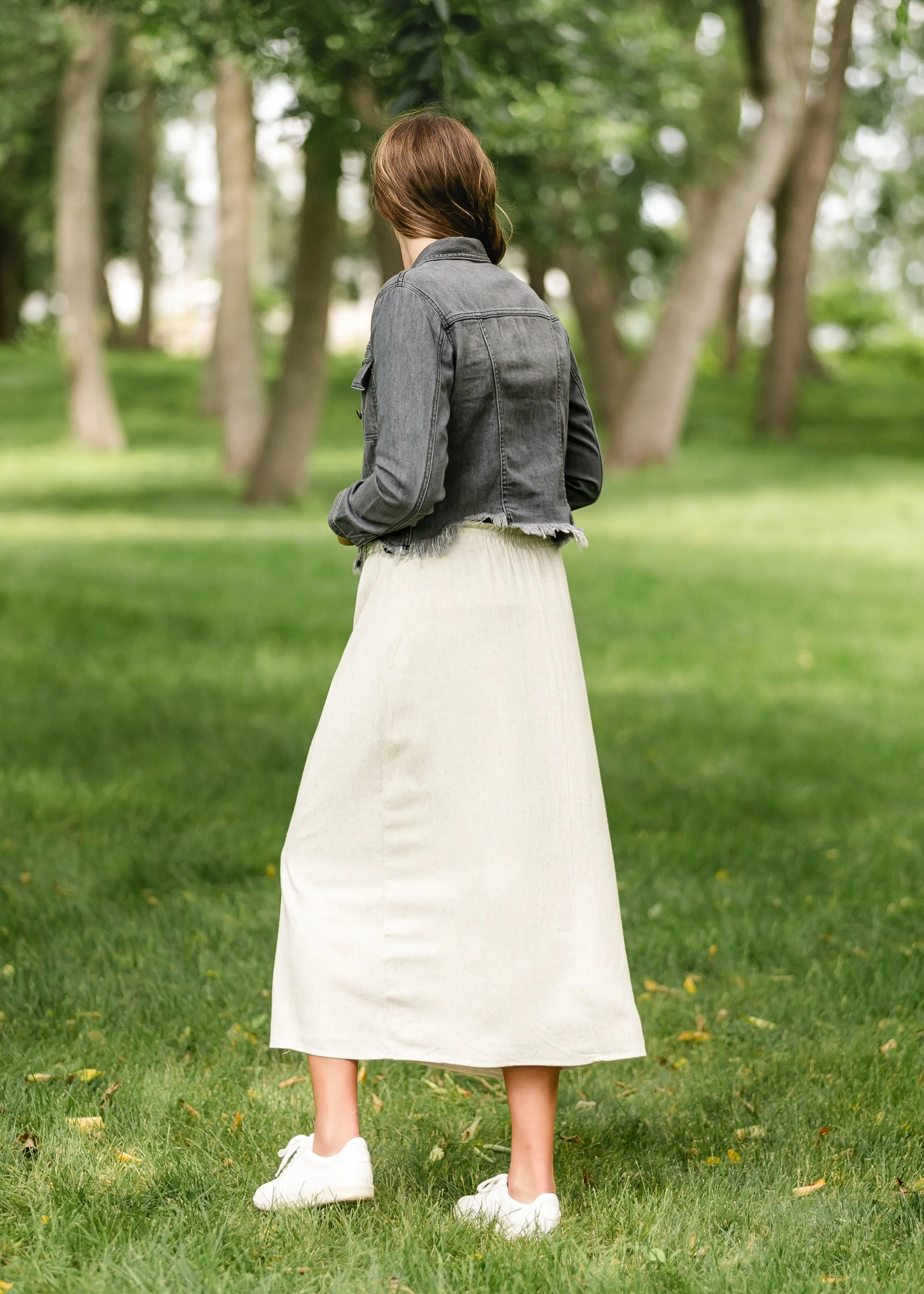 Essential Linen Drawstring Maxi Skirt - FINAL SALE