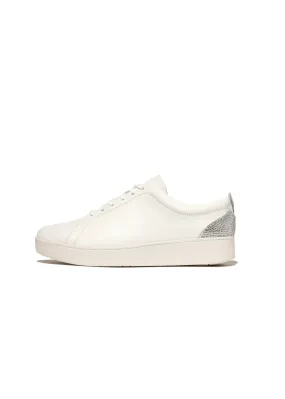FitFlop - Rally Crystal-Backtab Leather Sneakers