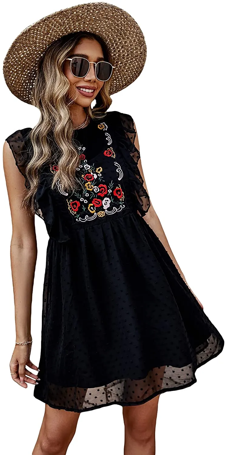 Floral Embroidery Dress