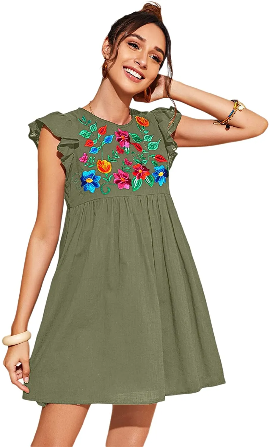 Floral Embroidery Dress