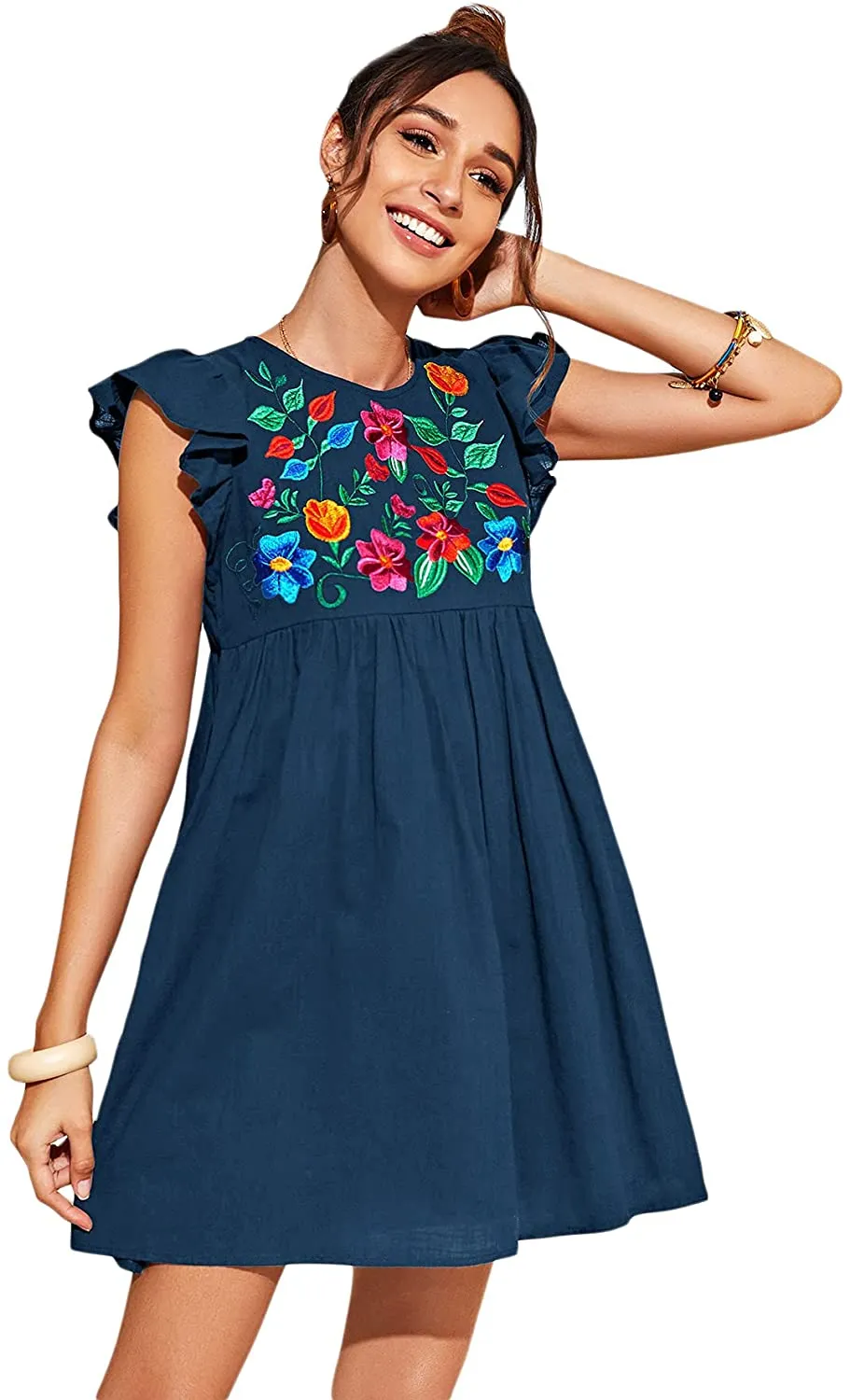 Floral Embroidery Dress