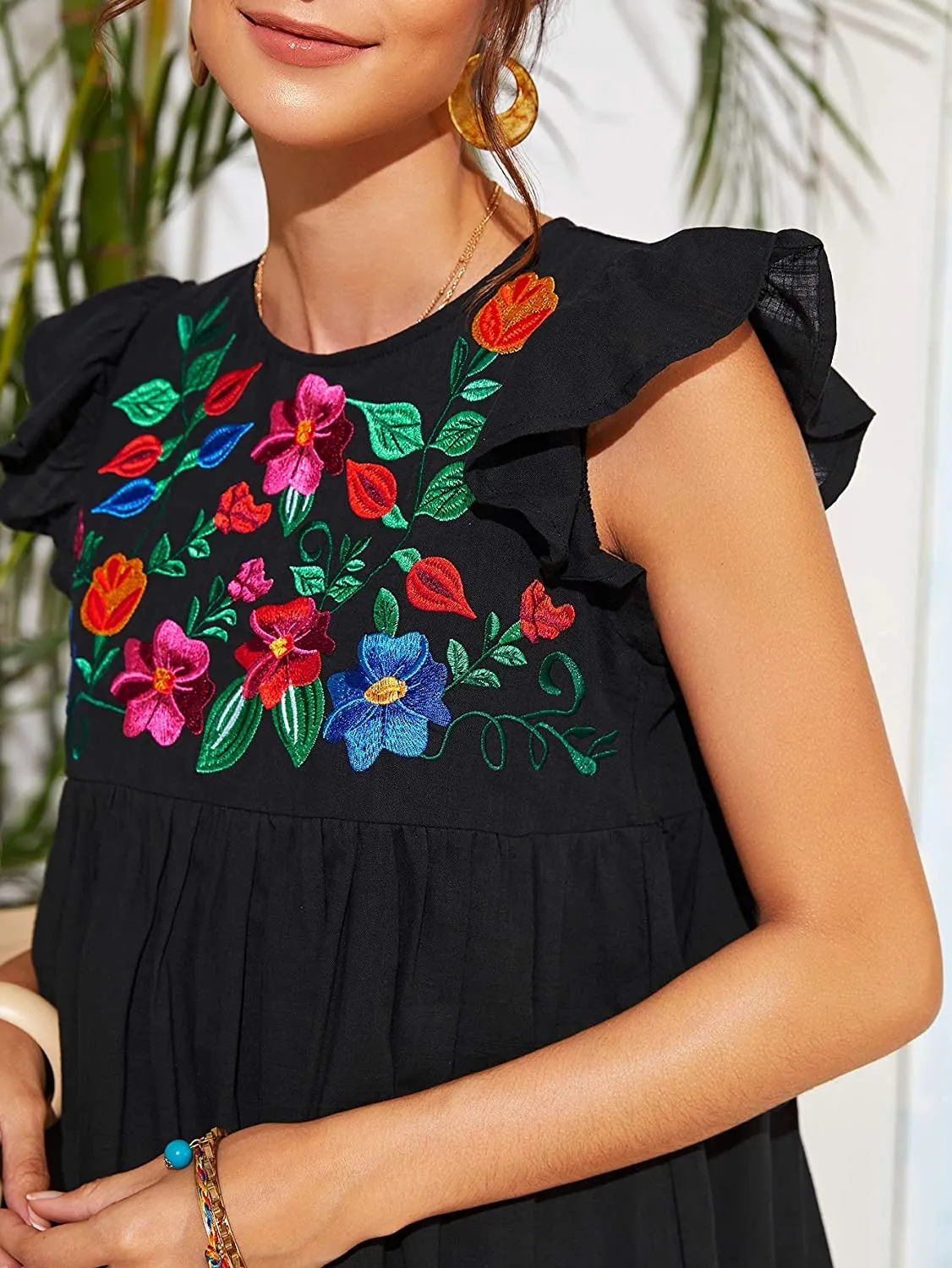 Floral Embroidery Dress