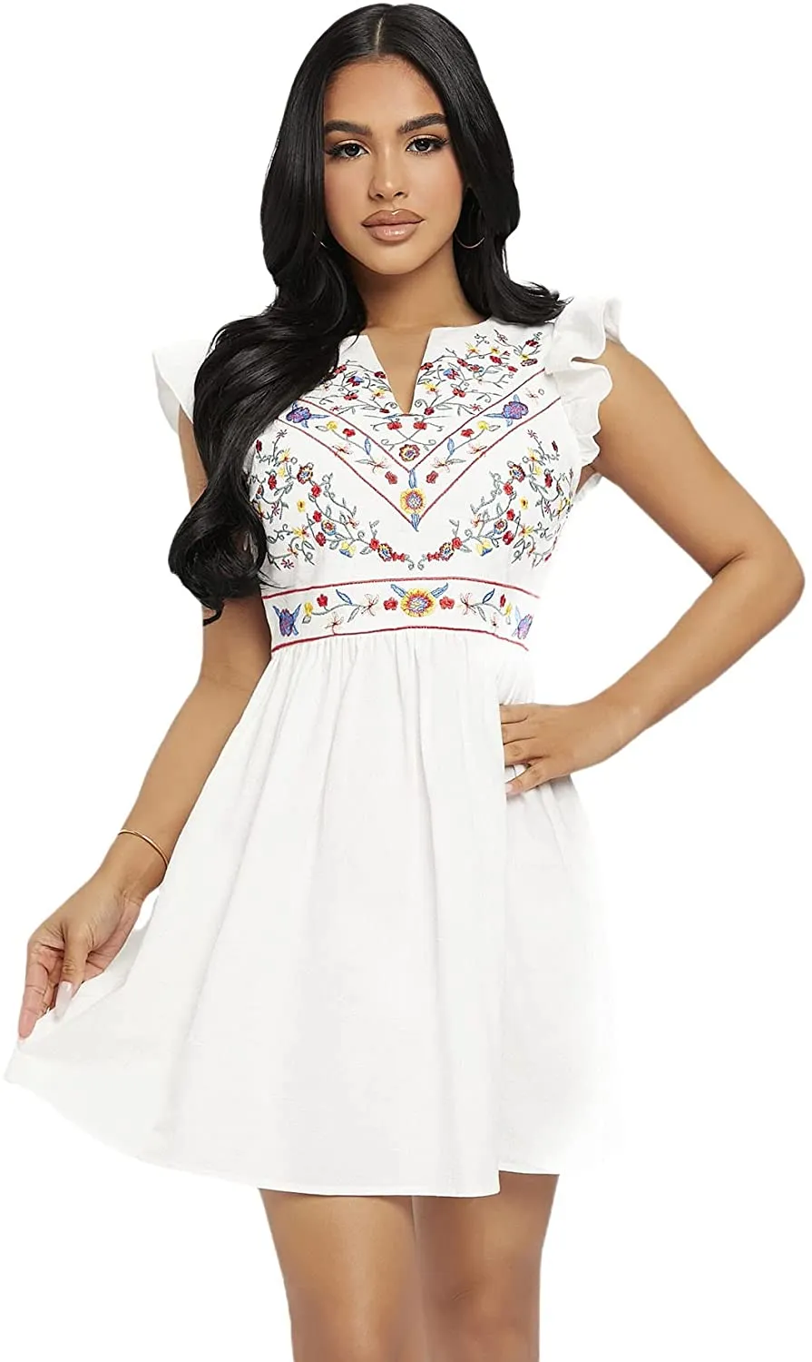 Floral Embroidery Dress
