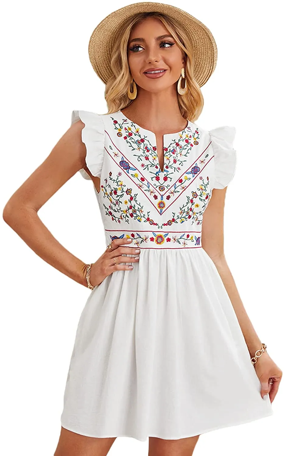 Floral Embroidery Dress