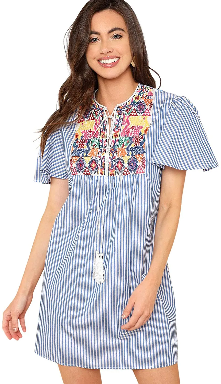 Floral Embroidery Dress