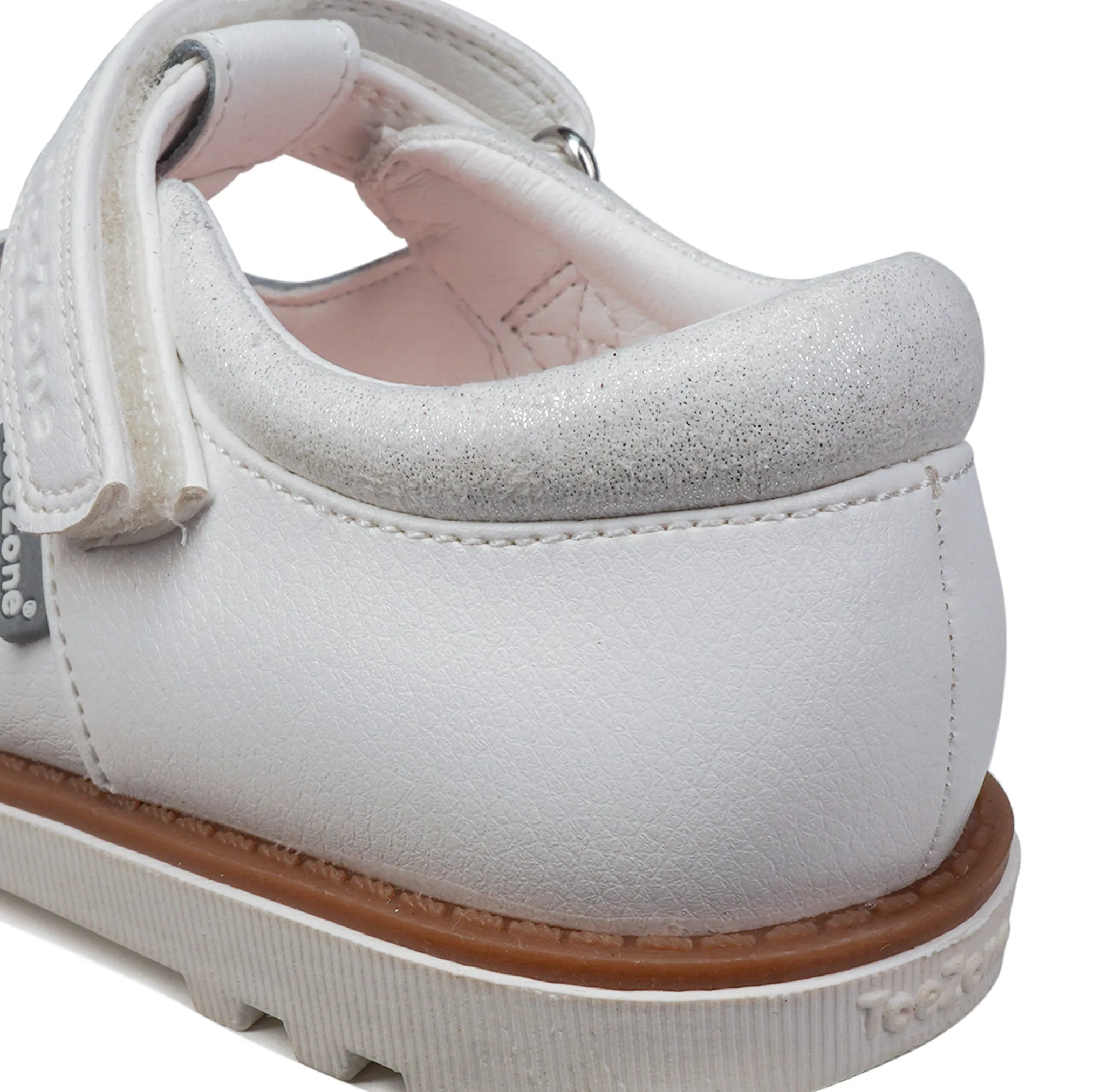 IVY - White T-Bar Flower Summer Shoes
