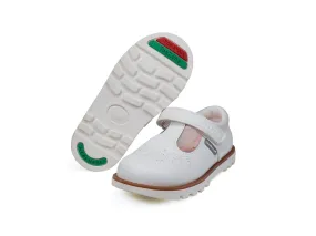 IVY - White T-Bar Flower Summer Shoes