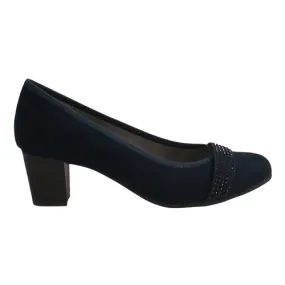 Jana Ladies Block Heeled Pumps- 22467-42 - Navy