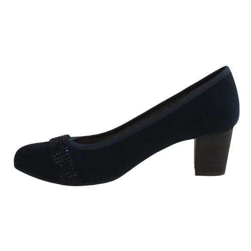 Jana Ladies Block Heeled Pumps- 22467-42 - Navy