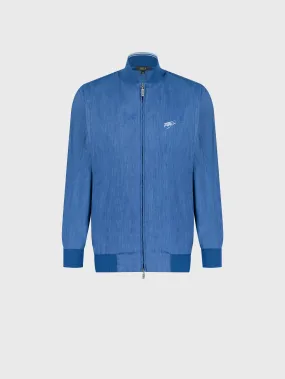 Linen and Wool Bomber with "ZILLI Signature" Embroidery