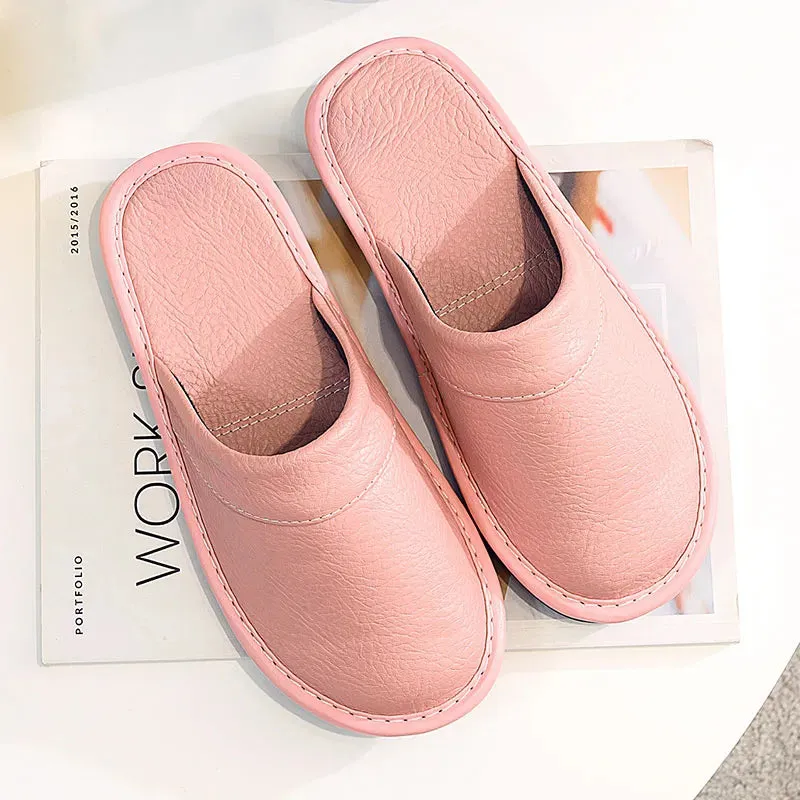 Men's Plus Size Leather Home Casual Comfy Slippers