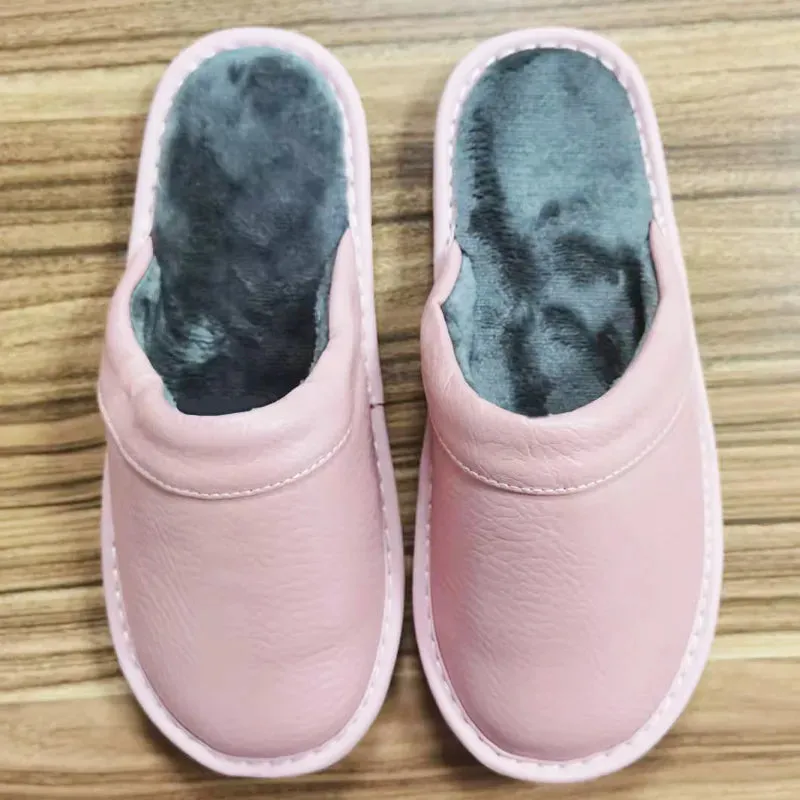 Men's Plus Size Leather Home Casual Comfy Slippers