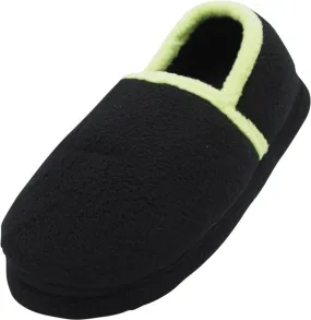 Norty Boys 11-3 Black Lime Fleece Slipper 17156