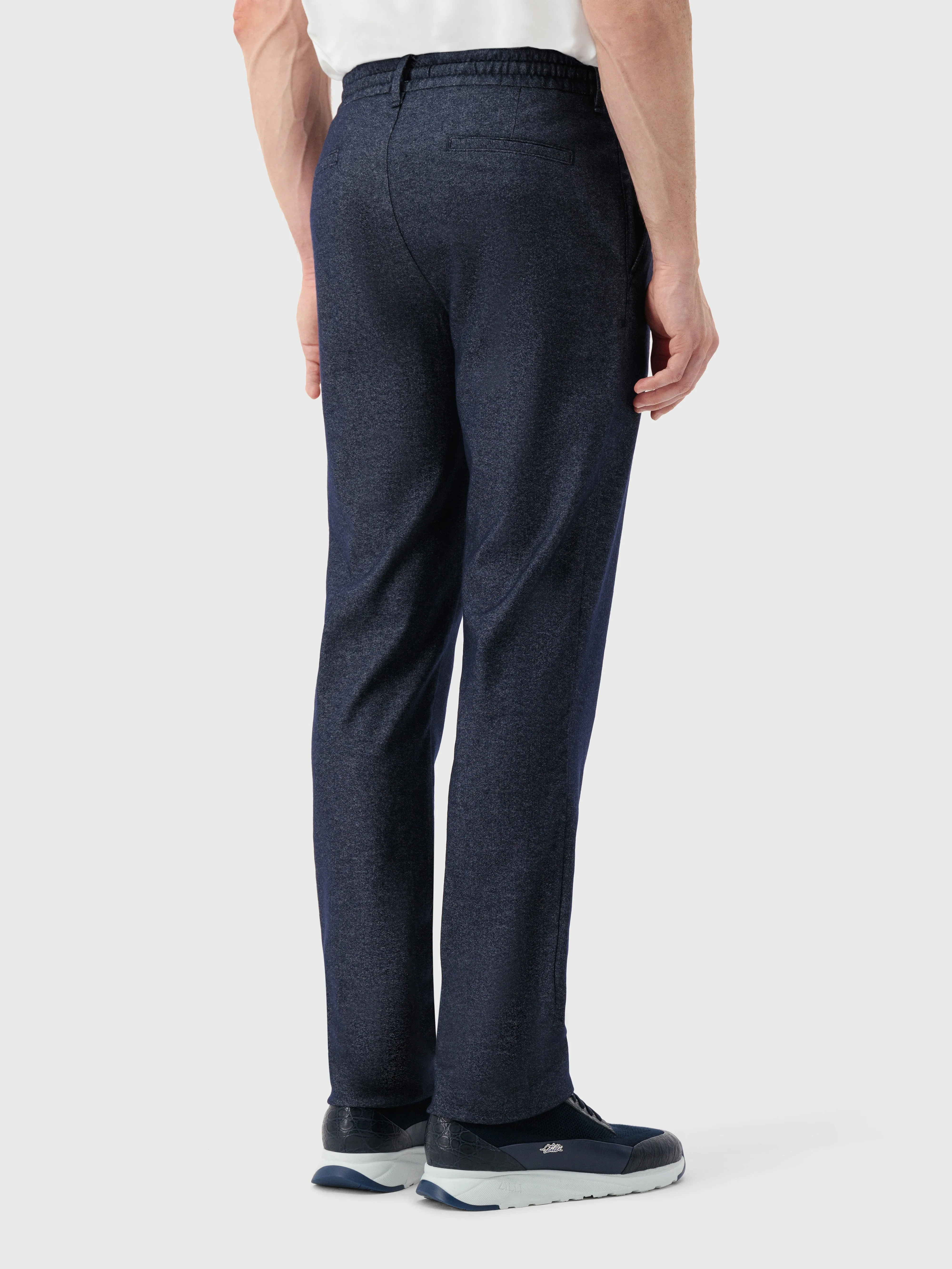 Trousers with Elasticated Waistband Blue Navy