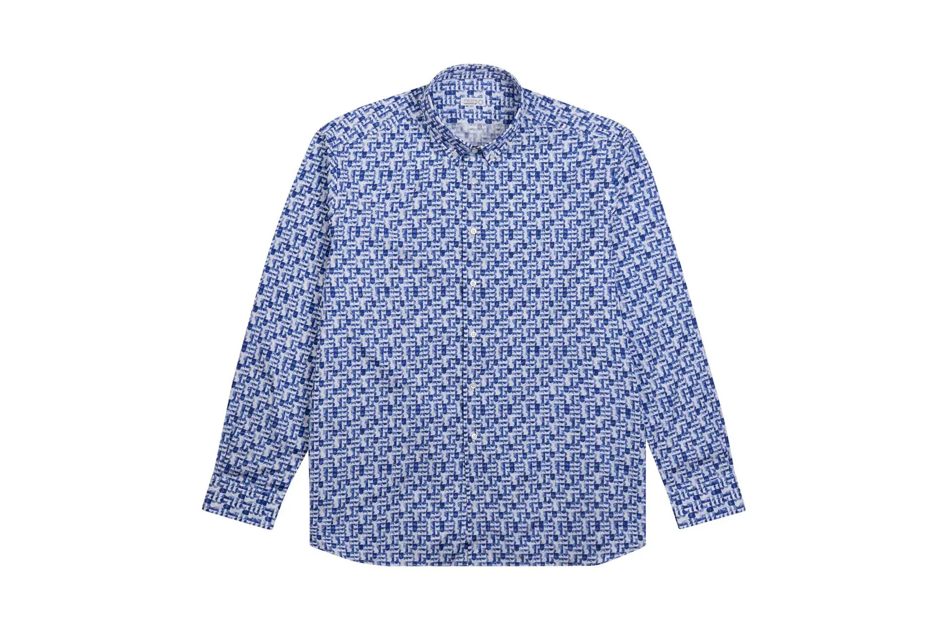 Zilli Cotton Shirt in Blue with Distinctive Fancy Print